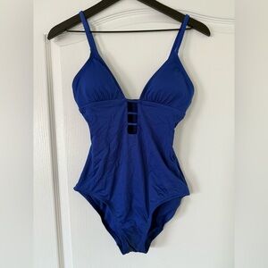 NWOT - Laundry by Shelli Segal - Cobalt Blue Cut Out One Piece Swimsuit - Size S